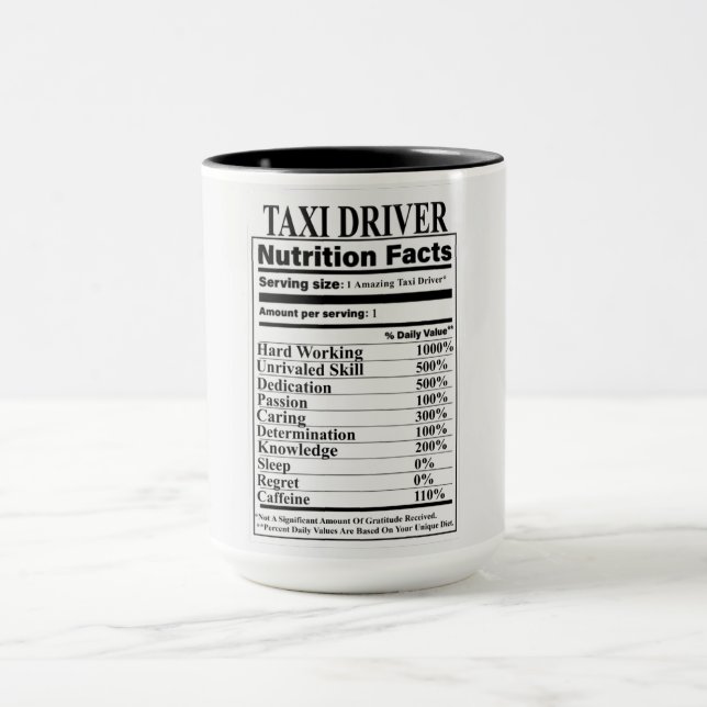 Taza Hechos de nutrición de conductores de taxis (Centro)