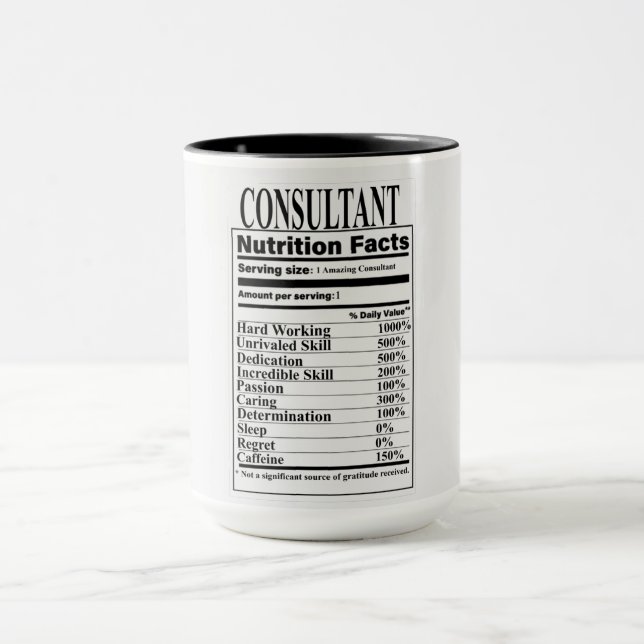 Taza Hechos de nutrición de consultor (Centro)