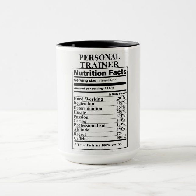 Taza Hechos de nutrición de formadores personales (Centro)
