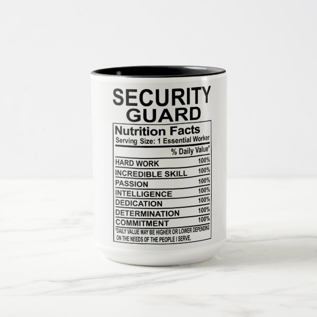 Taza Hechos de nutrición de la Guardia de Seguridad (Centro)