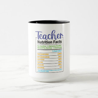 Taza Hechos de nutrición de profesores
