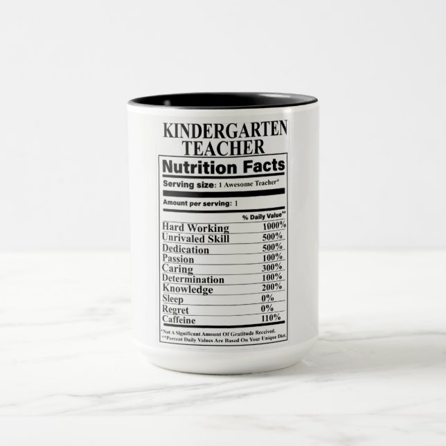 Taza Hechos de nutrición de profesores de guardería (Centro)
