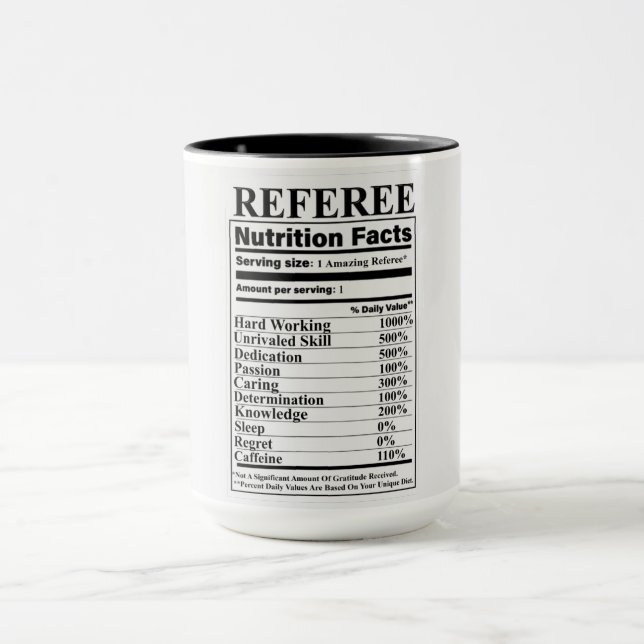 Taza Hechos de nutrición de referencia (Centro)