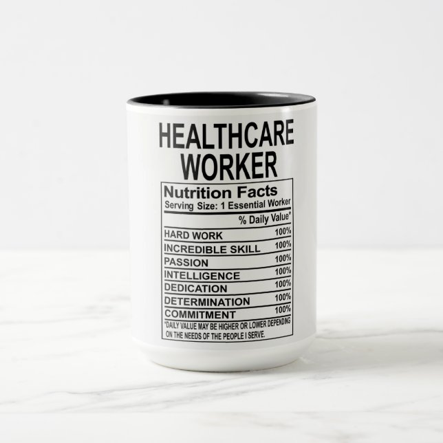 Taza Hechos de nutrición de trabajadores de la salud (Centro)