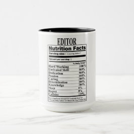Taza Hechos de nutrición del editor
