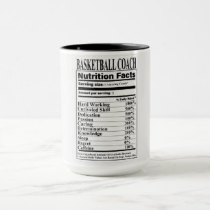 Taza Hechos de nutrición del entrenador de baloncesto