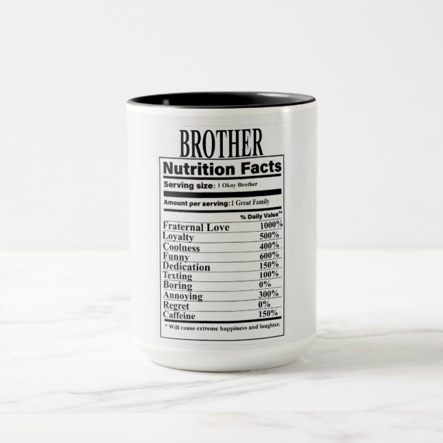 Taza Hechos de nutrición del hermano (Centro)