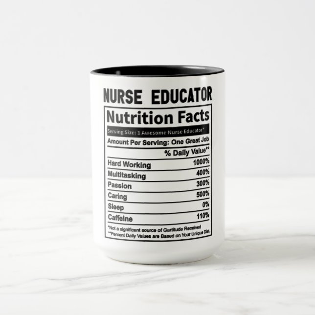 Taza Hechos de nutrición divertidos educadores de enfer (Centro)