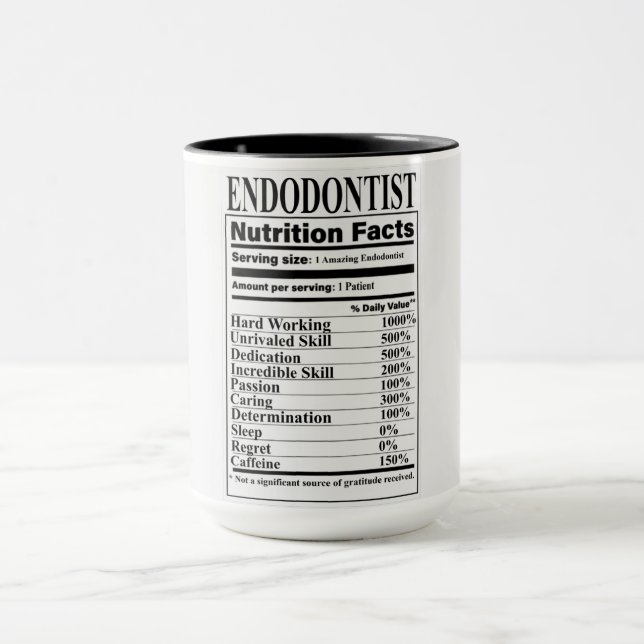 Taza Hechos de nutrición endodontista (Centro)