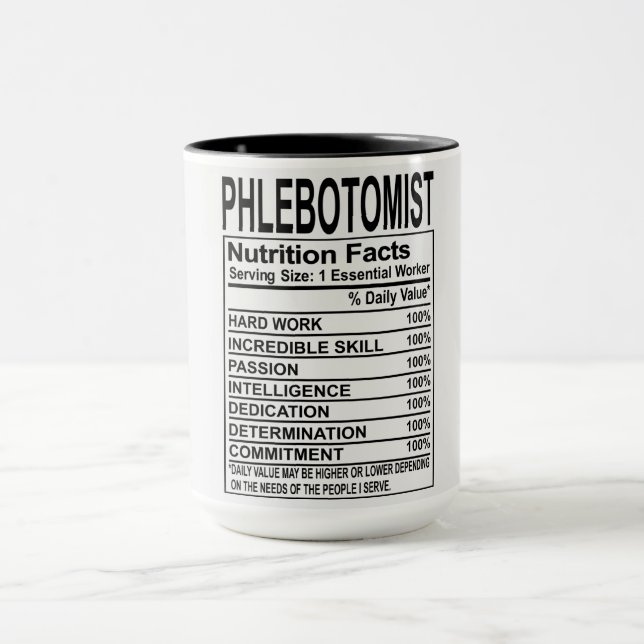 Taza Hechos de nutrición flebotomista (Centro)