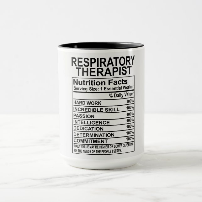 Taza Hechos de nutrición por terapismo respiratorio (Centro)