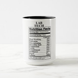 Taza Hechos de nutrición técnica de laboratorio