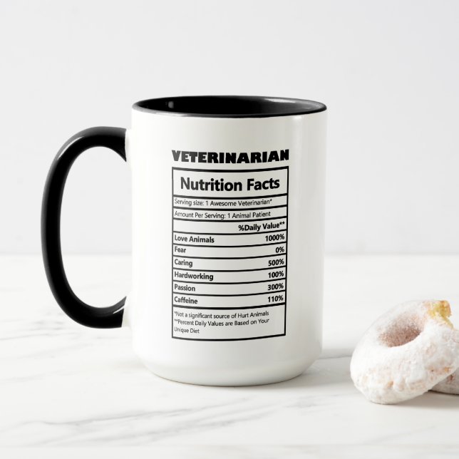 Taza hechos de trabajo veterinarios geniales (Con donut)