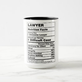 Taza Hechos divertidos de nutrición de abogados
