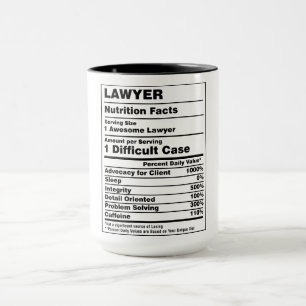 Taza Hechos divertidos de nutrición de abogados