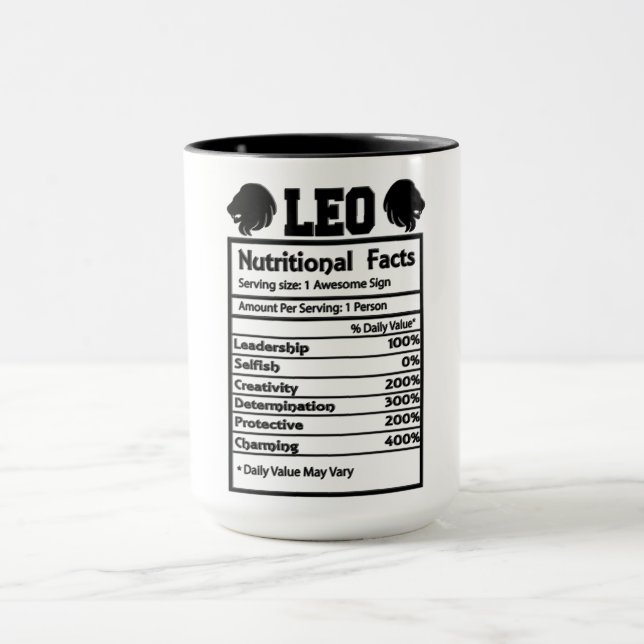 Taza Hechos Nutricionales De Leo (Centro)
