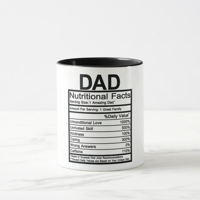 Taza Hechos Nutricionales De Papá (Centro)