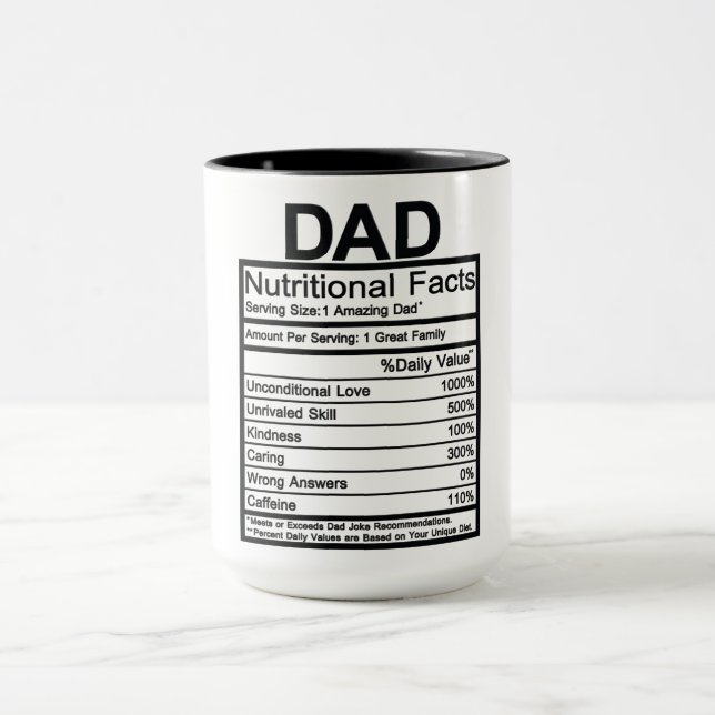 Taza Hechos Nutricionales De Papá (Centro)
