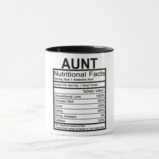 Taza Hechos nutricionales de tía (Centro)