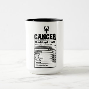 Taza Hechos nutricionales del cáncer