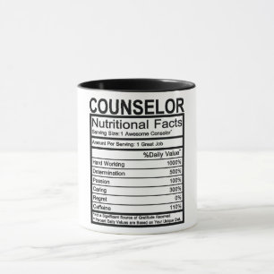 Taza Hechos Nutricionales Del Consejero
