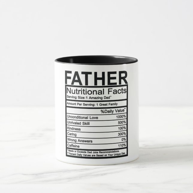 Taza Hechos nutricionales del padre (Centro)