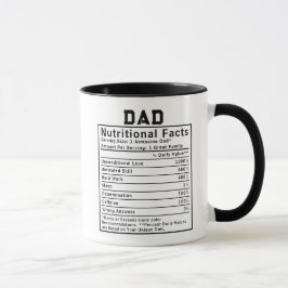 Taza Hechos Nutricionales del Papá regalos del día del