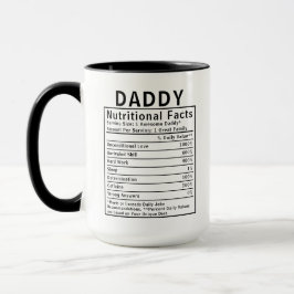 Taza Hechos Nutricionales del Papá regalos del día del