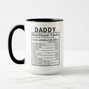 Taza Hechos Nutricionales del Papá regalos del día del 