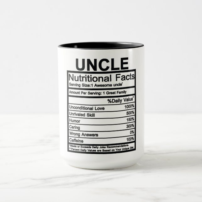 Taza Hechos nutricionales del tío (Centro)