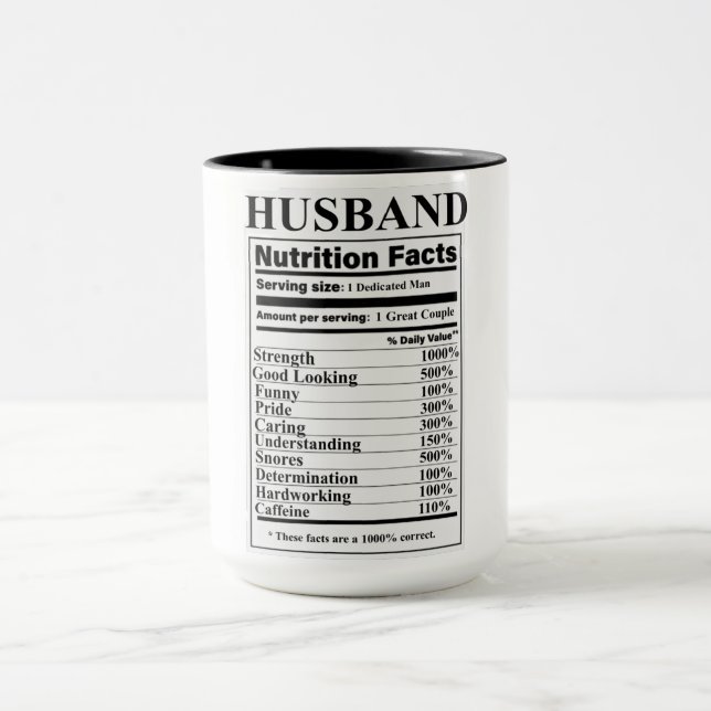 Taza Hechos sobre la nutrición del marido (Centro)