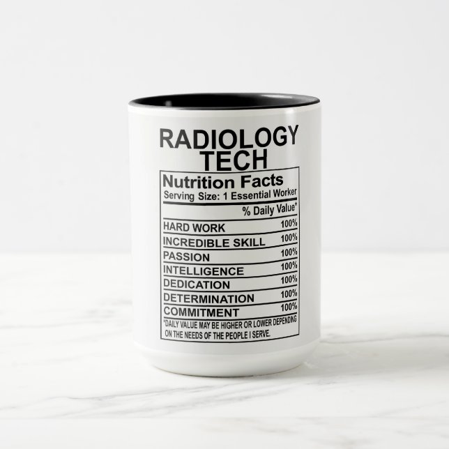 Taza Hechos sobre la nutrición tecnológica de la radiol (Centro)