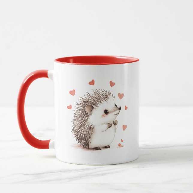 Taza Hedgehog, Hedgehugs, Regalo Para BFF, Amigo, Amant (Izquierda)