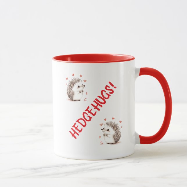 Taza Hedgehog, Hedgehugs, Regalo Para BFF, Amigo, Amant (Derecha)