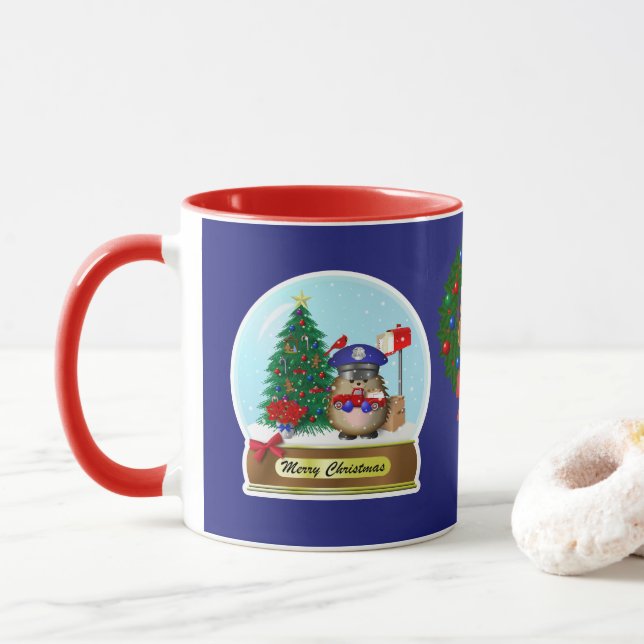 Taza Hedgehog Mail Carrier Snow Globe (Con donut)