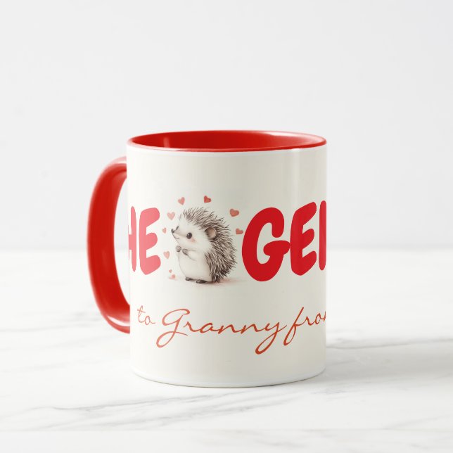 Taza ¡Hedgehugs! Un Pequeño Regalo Personalizado Para L (Anverso izquierdo)