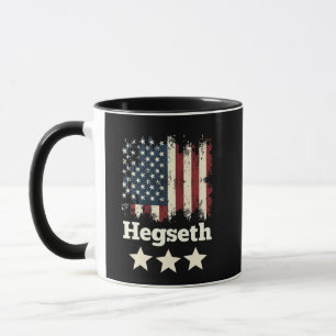 Taza Hegseth Trump Administración Bandera Americana
