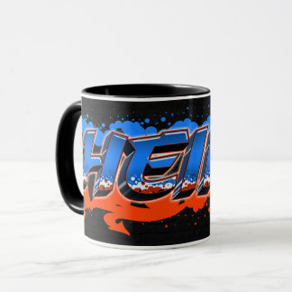Taza Heiko Vorname Name Graffiti blue orange Tasse