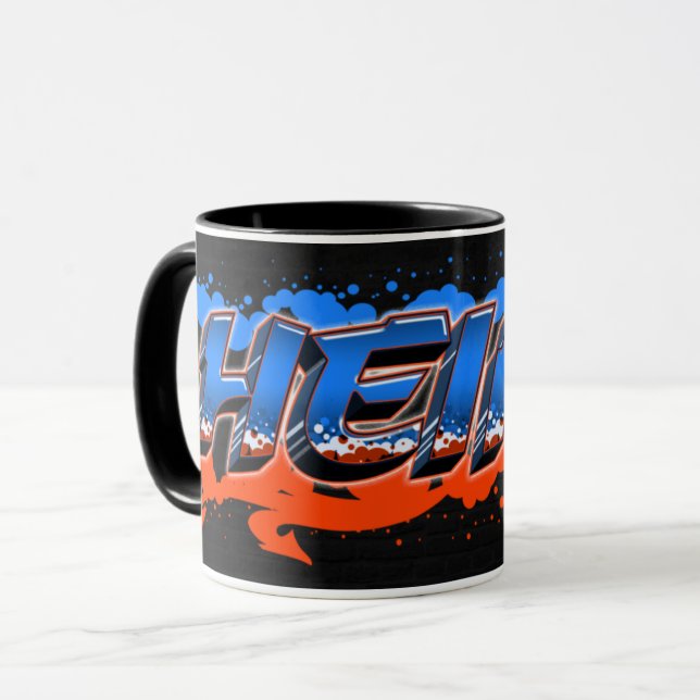 Taza Heinz Vorname Name Graffiti blue orange Tasse (Anverso izquierdo)