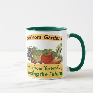 Taza Heirloom Gardens Green Saying