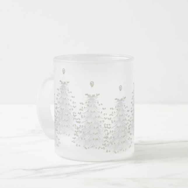 Taza helada día de fiesta blanco del árbol de (Anverso izquierdo)