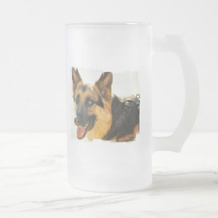 Taza helada foto del perro de pastor alemán