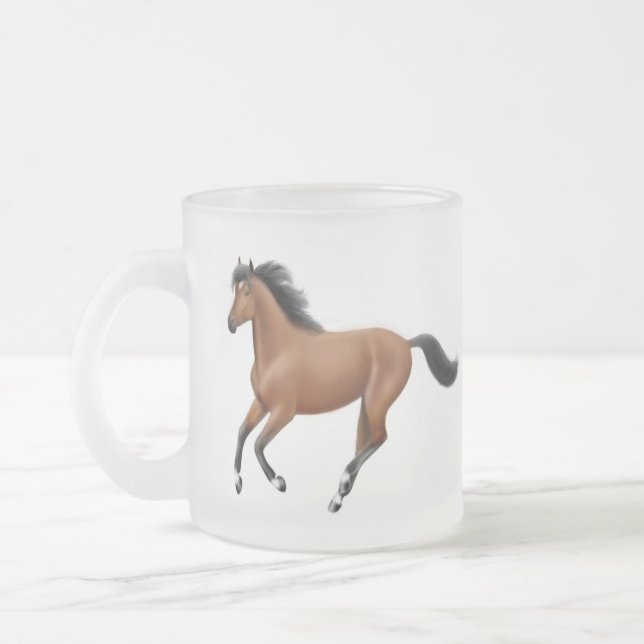 Taza helada galopante del caballo de bahía (Izquierda)