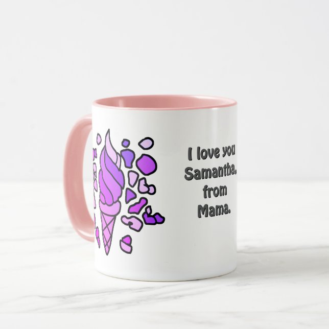 Taza Helado minimalista personalizado (Anverso izquierdo)
