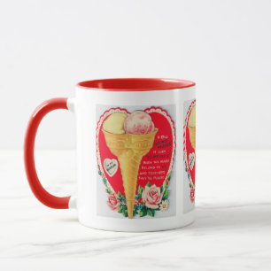 Taza Helado retro curado San Valentín