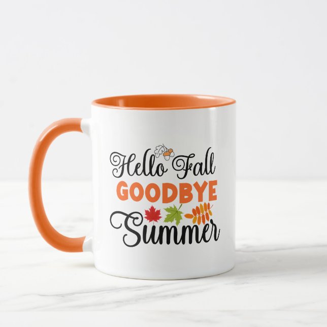 Taza Hello Fall Goodbye Summer Wordart (Izquierda)