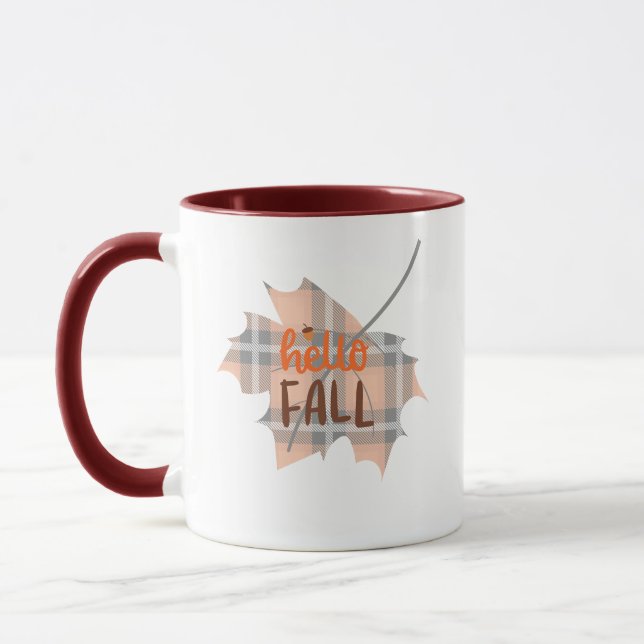 Taza Hello Fall Plaid Leaf (Izquierda)