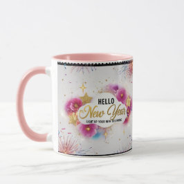 Taza Hello New Year Glam Cinematic Floral Combo Mug