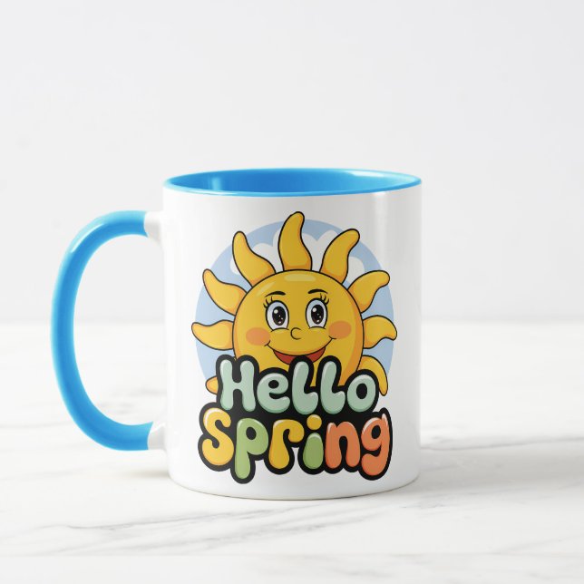 Taza Hello Spring : Soleil Souriant et Ciel Bleu (Izquierda)