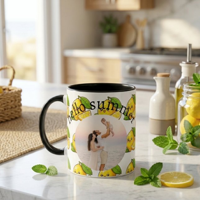 Taza Hello Summer Lemon Custom Photo Mug Gift (Subido por el creador)